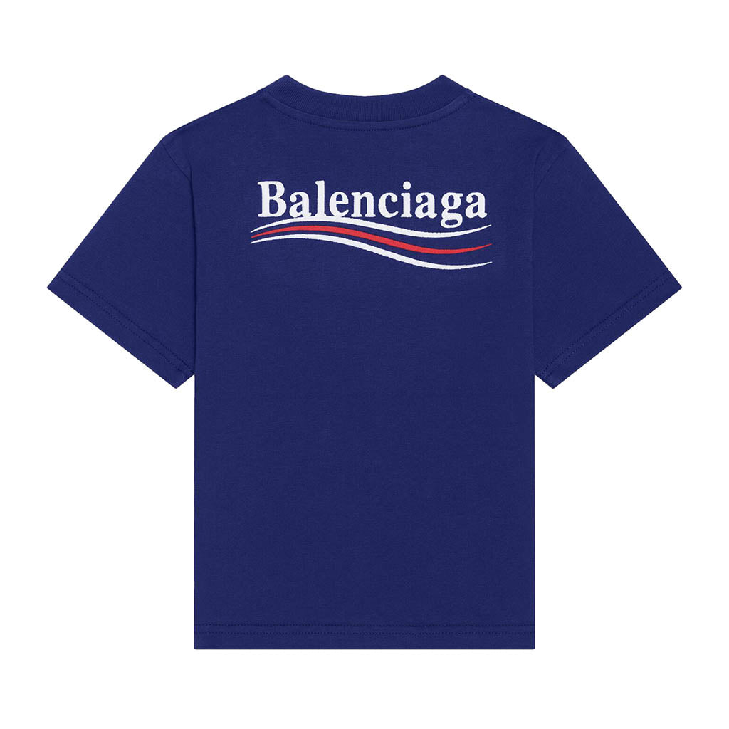 Boys & Girls Blue Logo Cotton T-Shirt