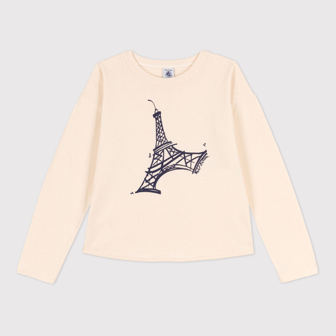 Boys & Girls White Printed Cotton T-Shirt