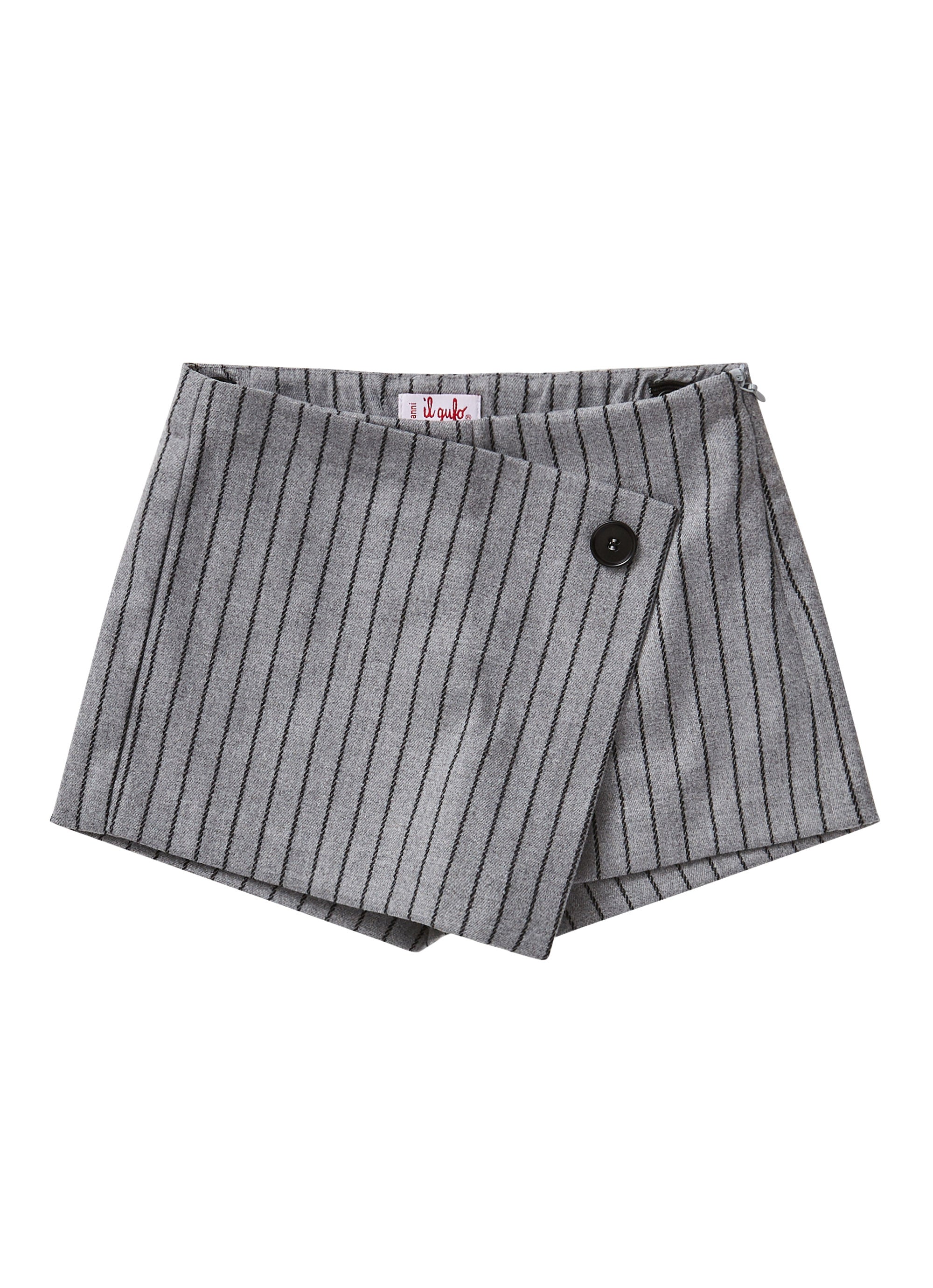 Girls Grey & Black Striped Shorts