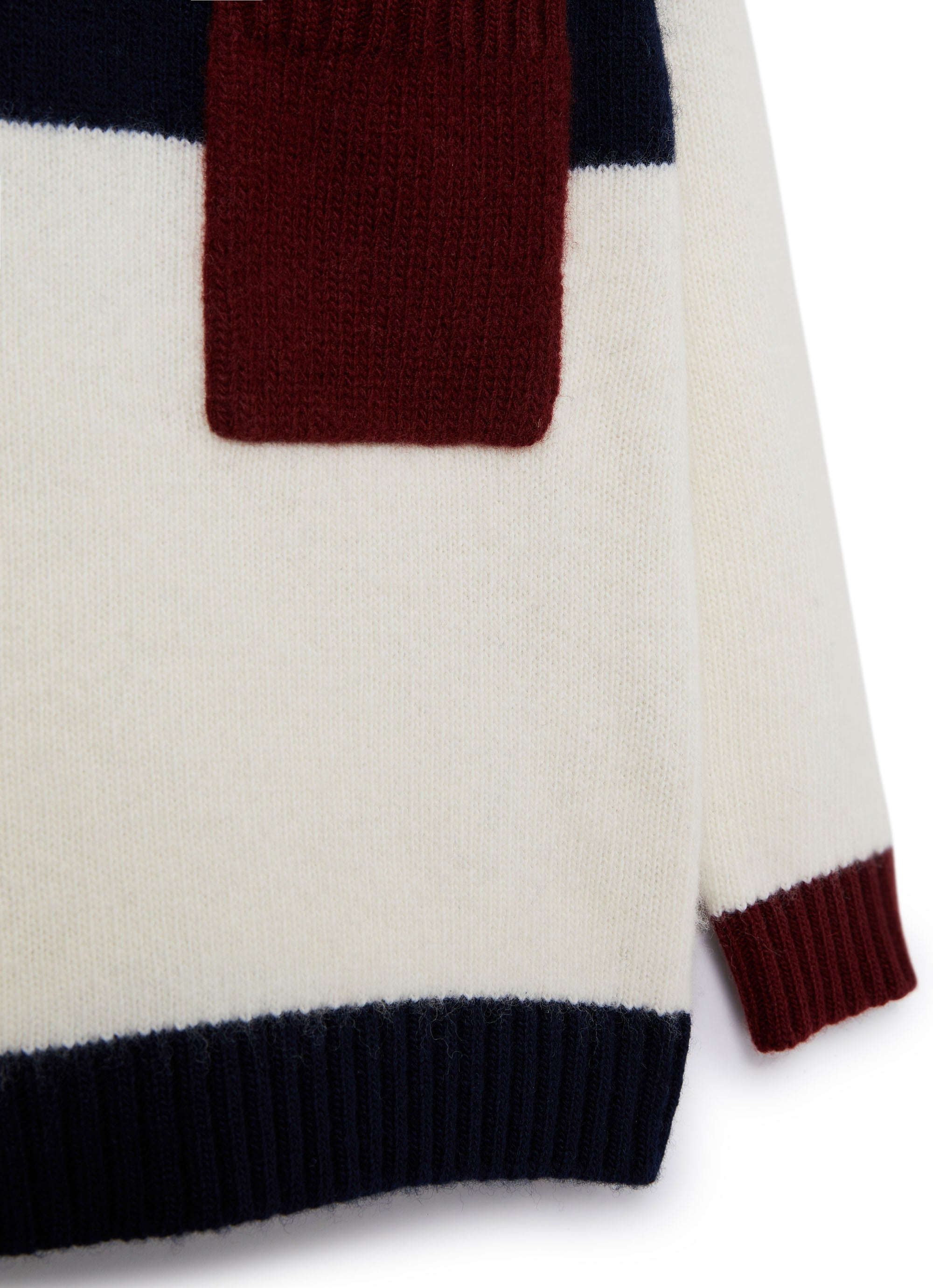 Boys Navy Blue & Milk Virgin Wool Jumper