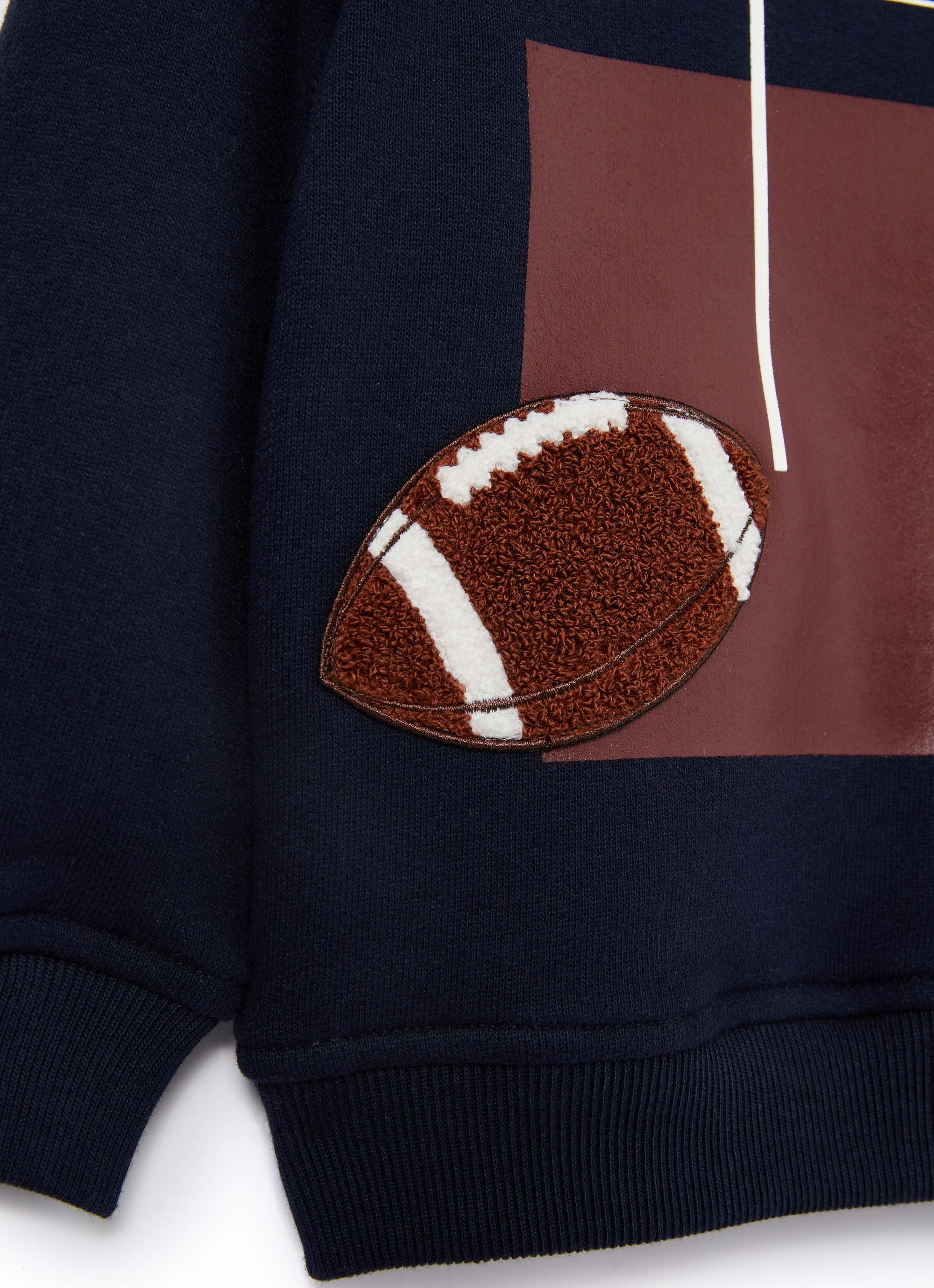 Boys Navy Blue Cotton Sweatshirt
