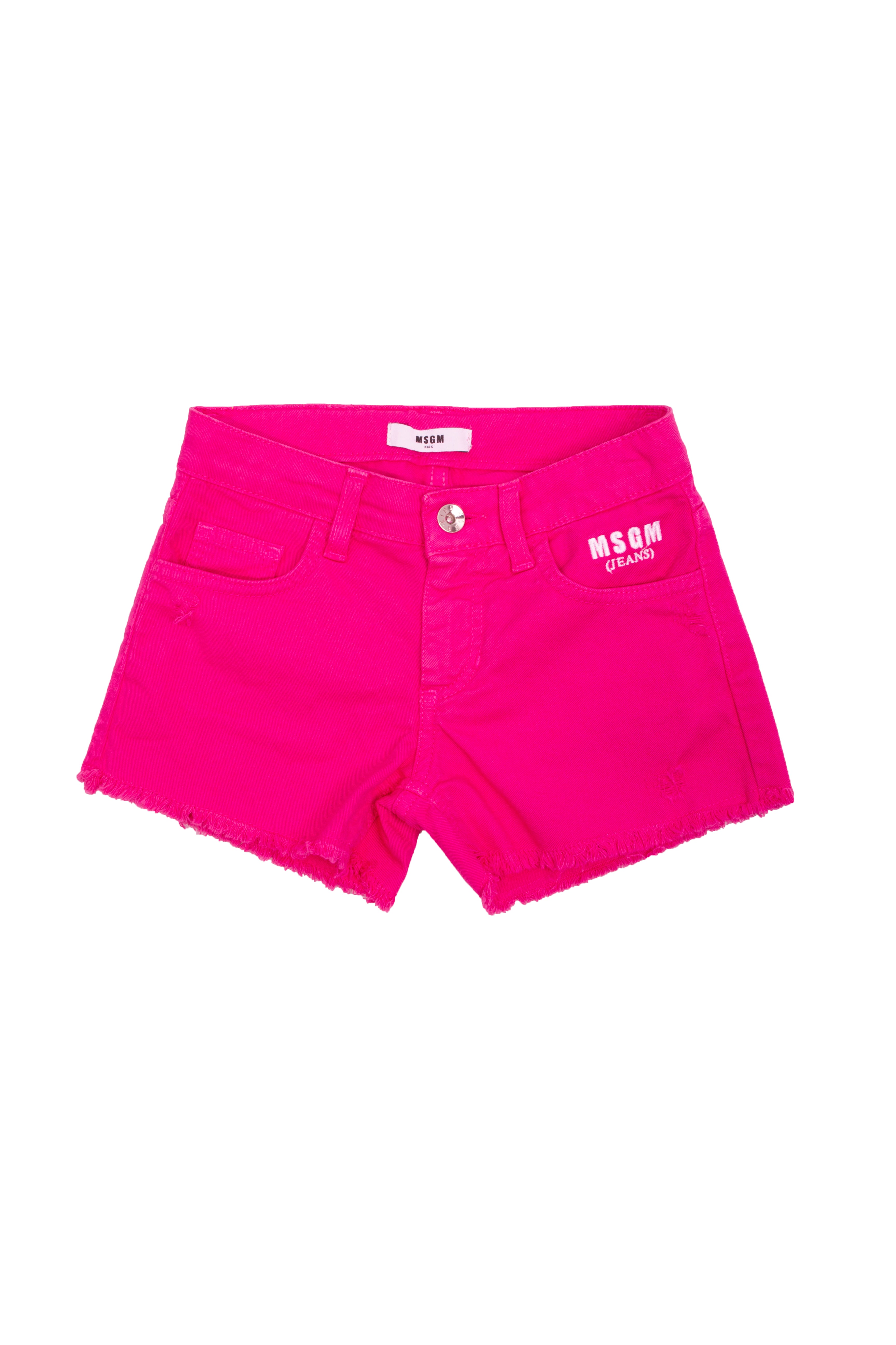 Girls Fuchsia Denim Shorts