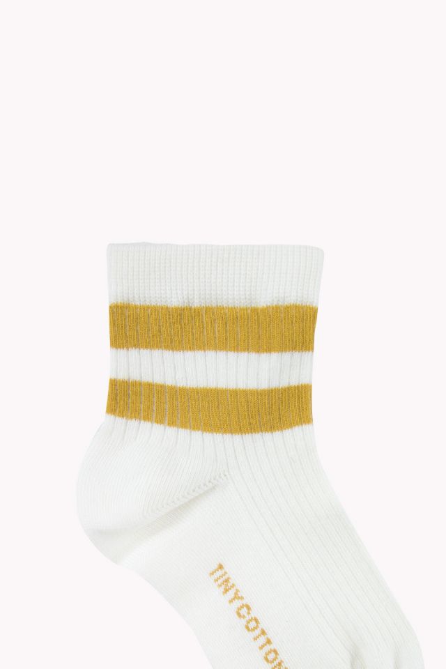 Boys & Girls White & Yellow Striped Cotton Socks