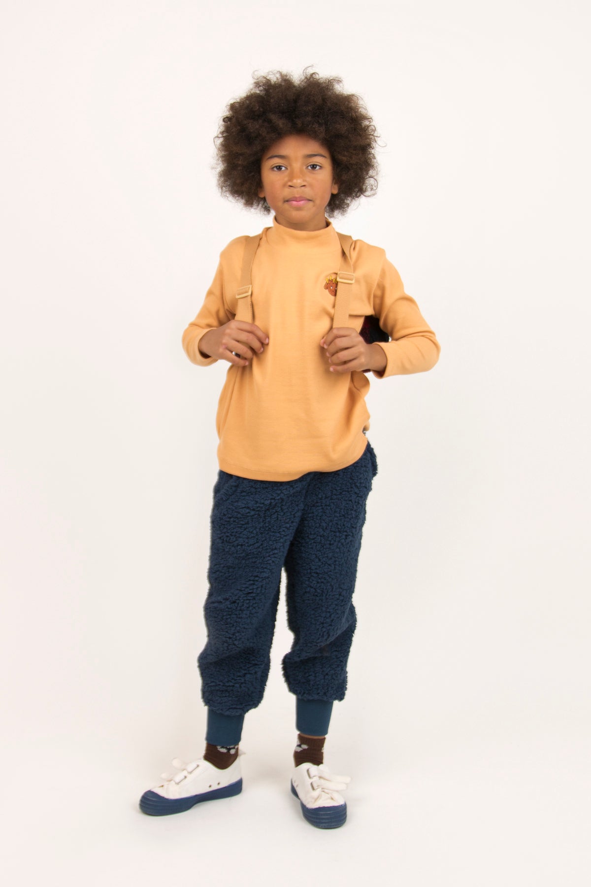 Boys & Girls Mustard Dog Mockneck T-Shirt