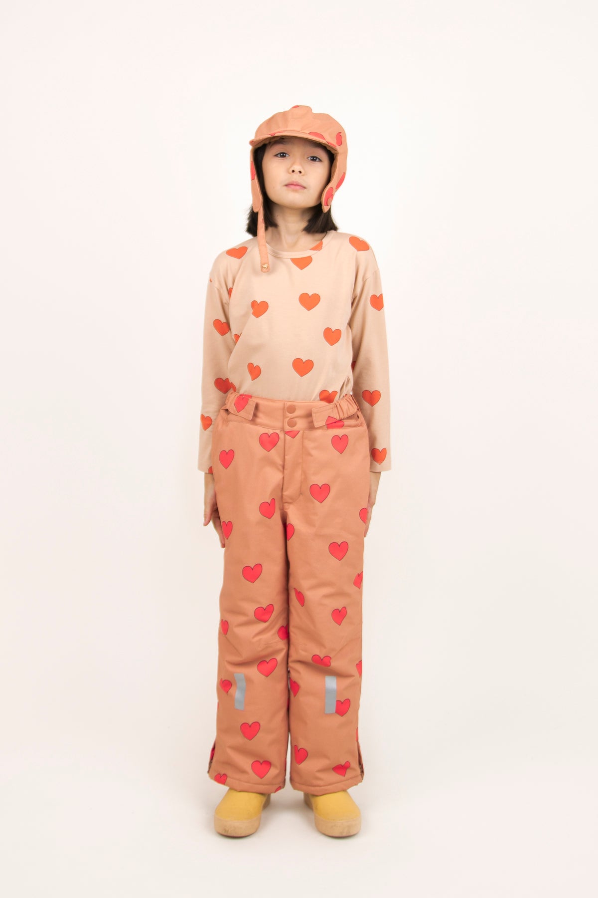 Boys & Girls Light Nude Red Hearts T-Shirt