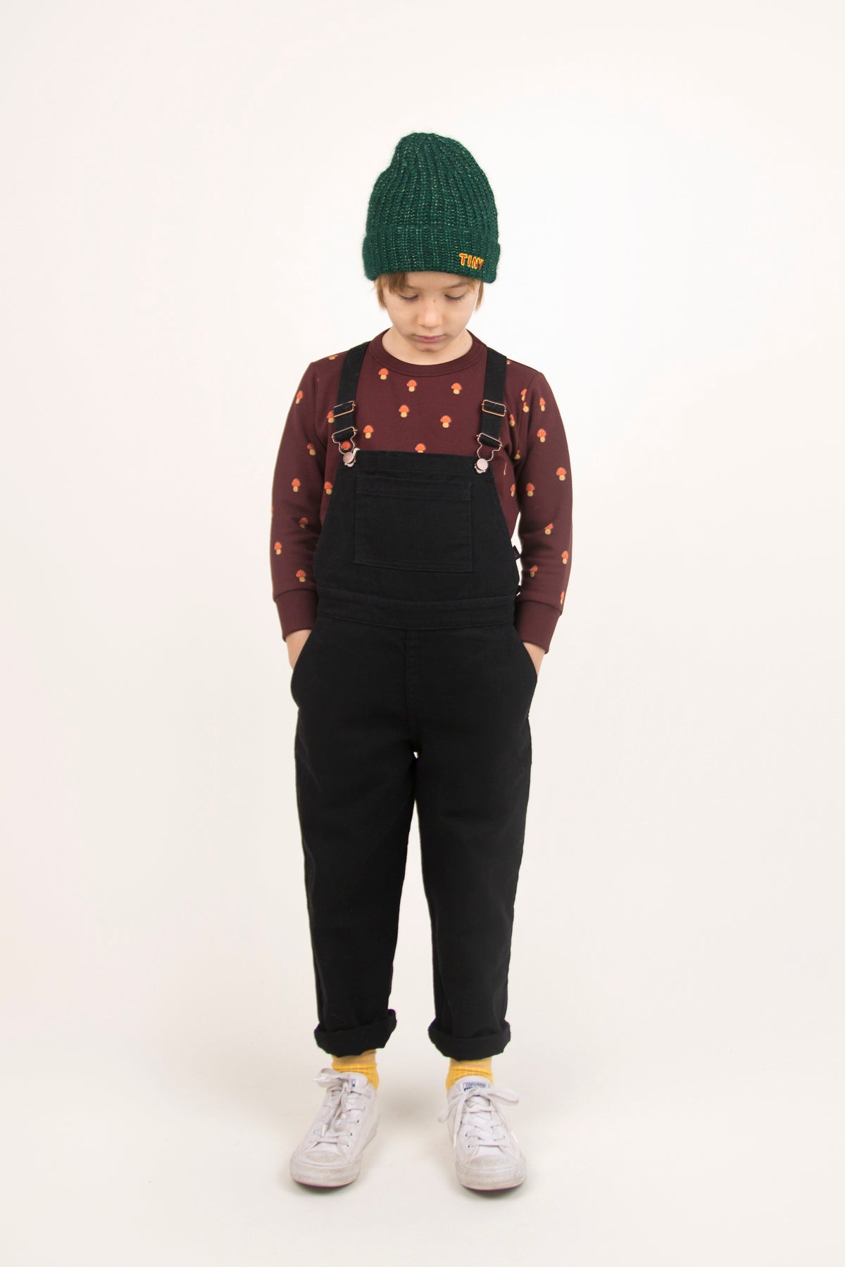 Boys & Girls Black Cotton Overall