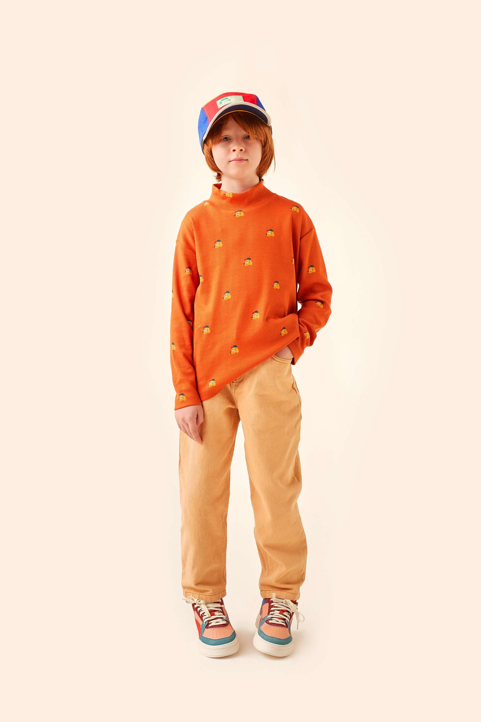 Boys & Girls Camel Cotton Trousers