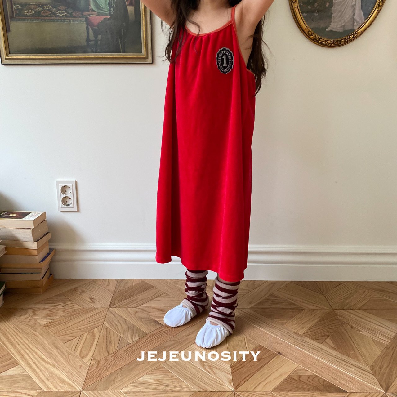 Girls Red Cotton Dress