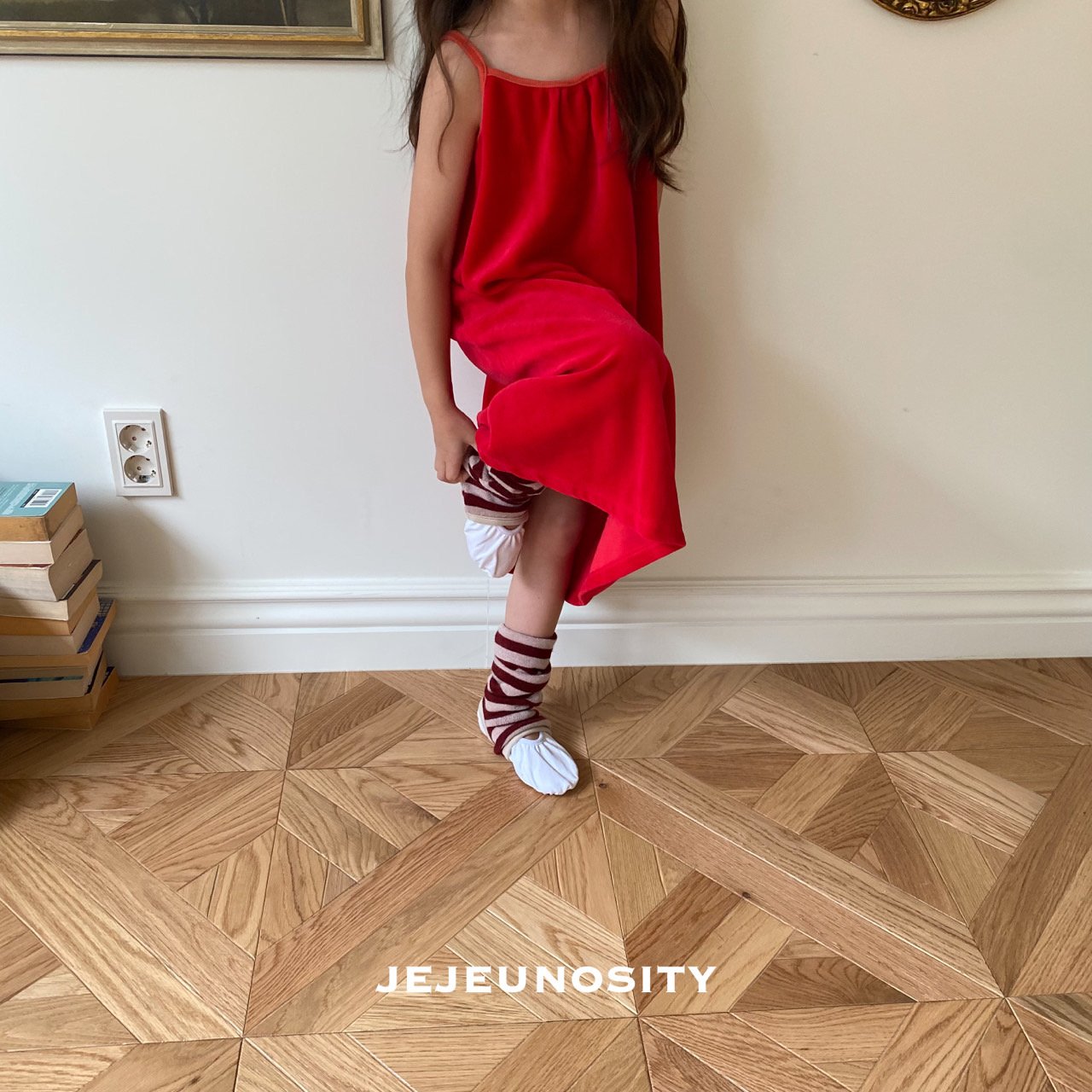 Girls Red Cotton Dress