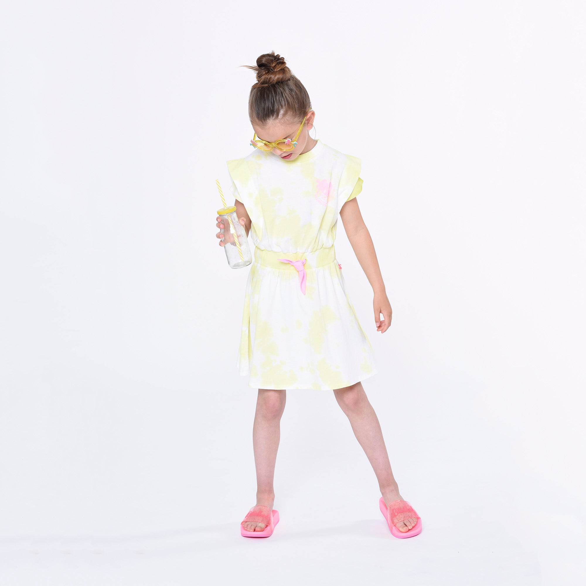 Girls Pink Logo Sandals