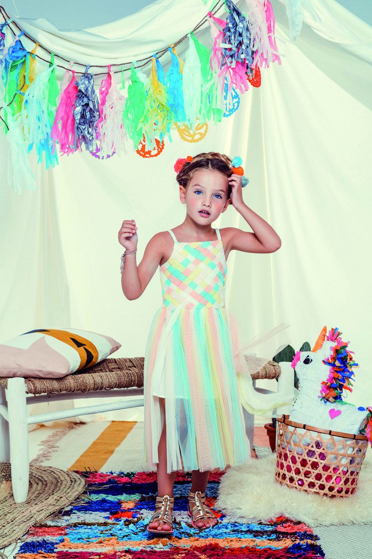 Girls Multicolor Ribbon Sleeveless Dress - CÉMAROSE | Children's Fashion Store - 2