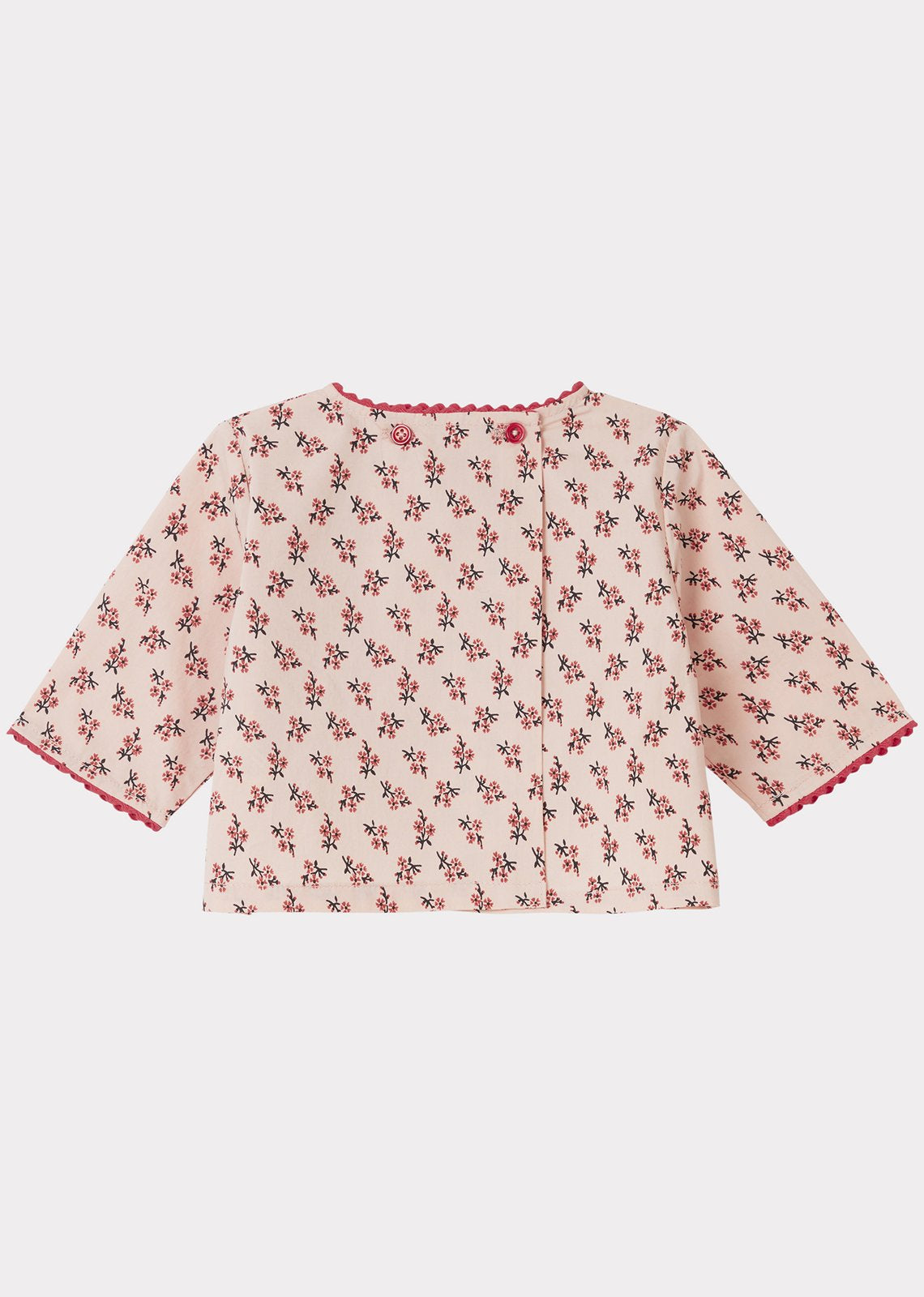 Baby Girls Light Pink Floral Cotton Top