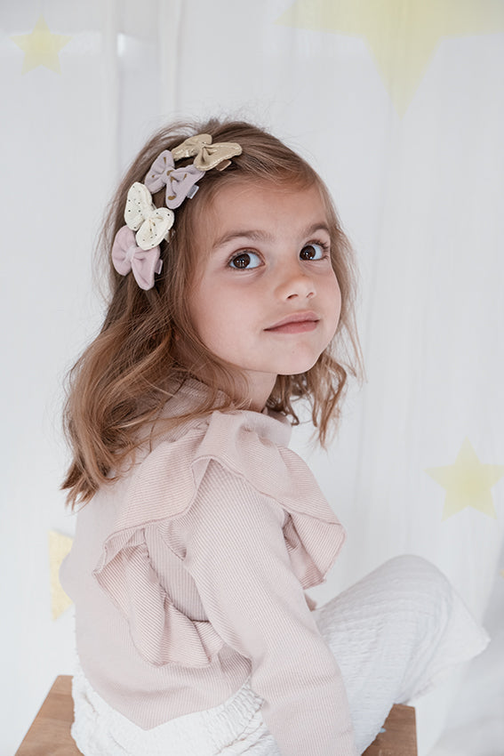 Mini Dotty and Velvet Bow Clips