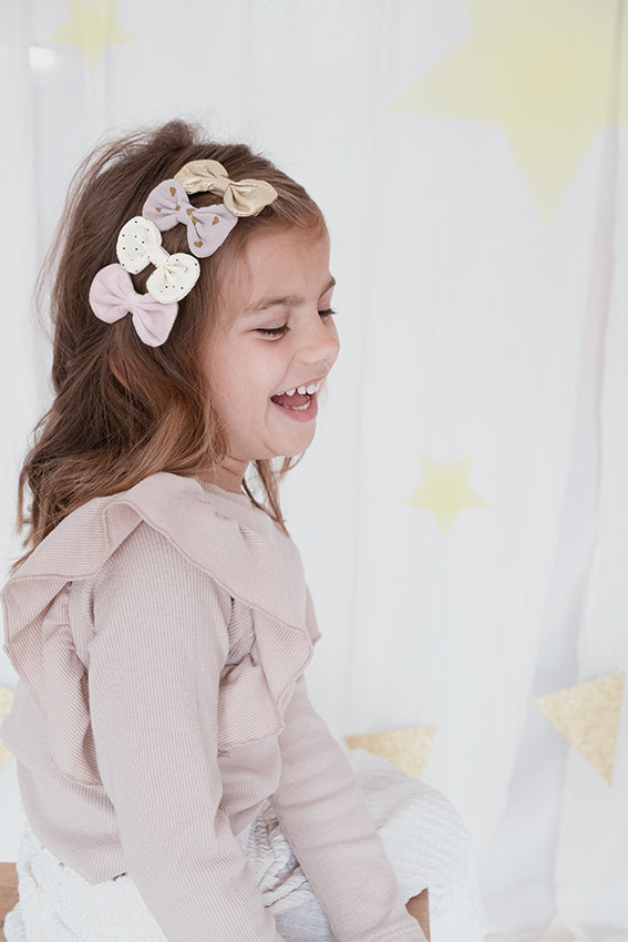 Mini Dotty and Velvet Bow Clips