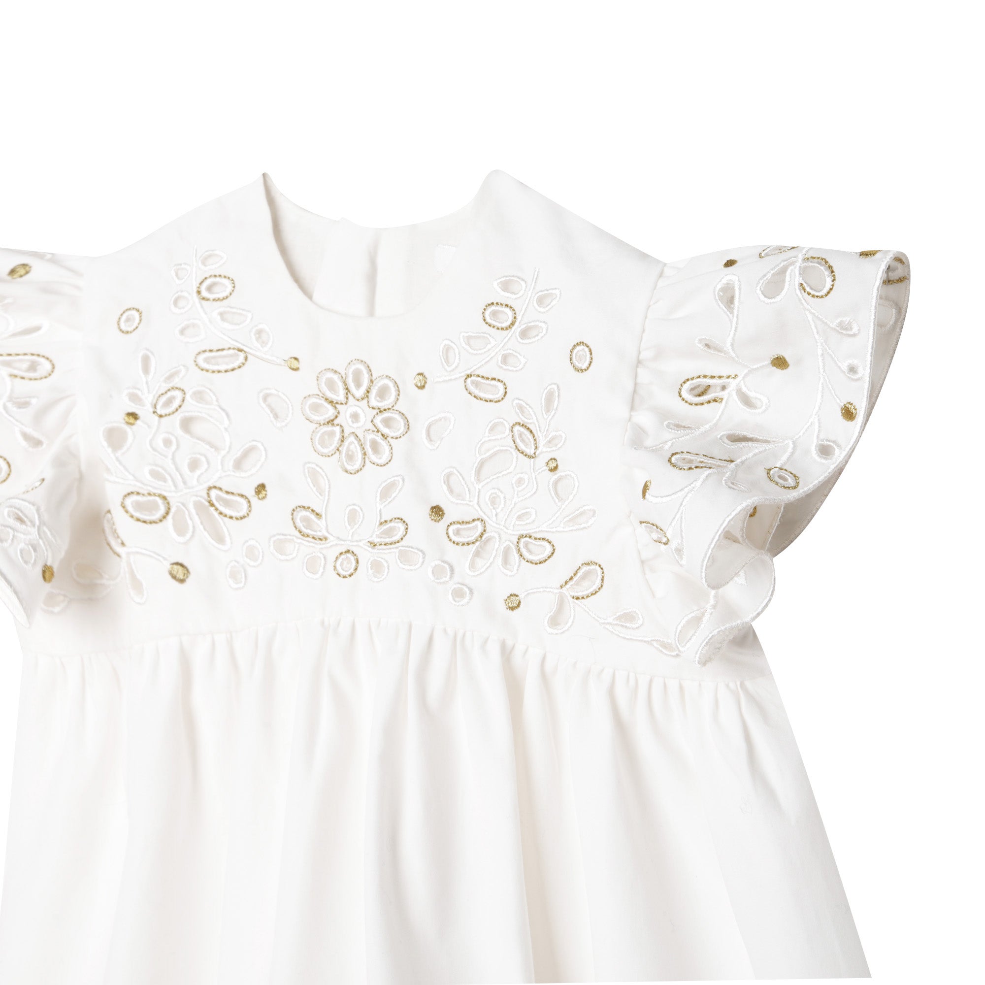 Baby Girls White Embroidered Cotton Dress