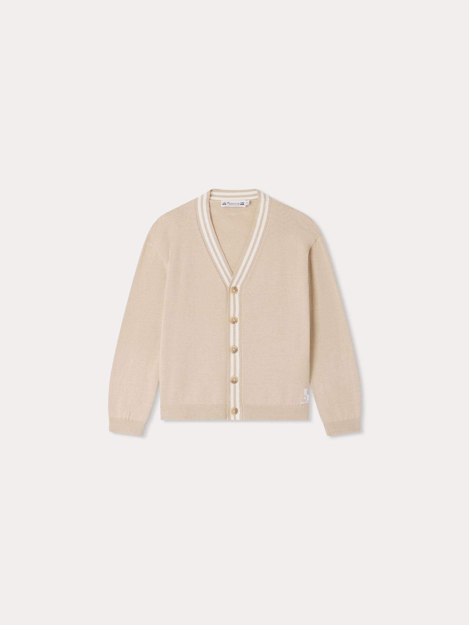 Boys Beige Cotton Cardigan