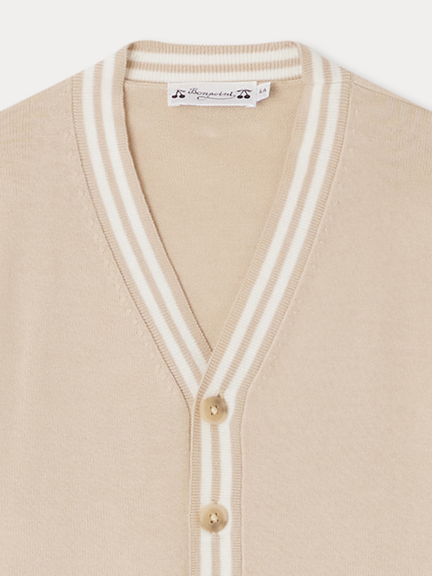 Boys Beige Cotton Cardigan