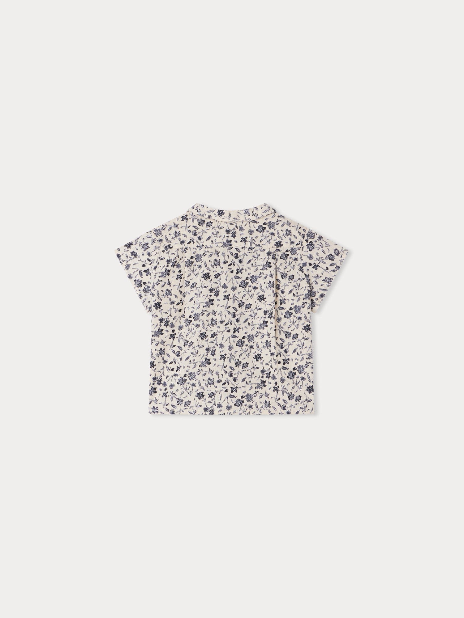 Baby Boys Grey Floral Cotton Shirt