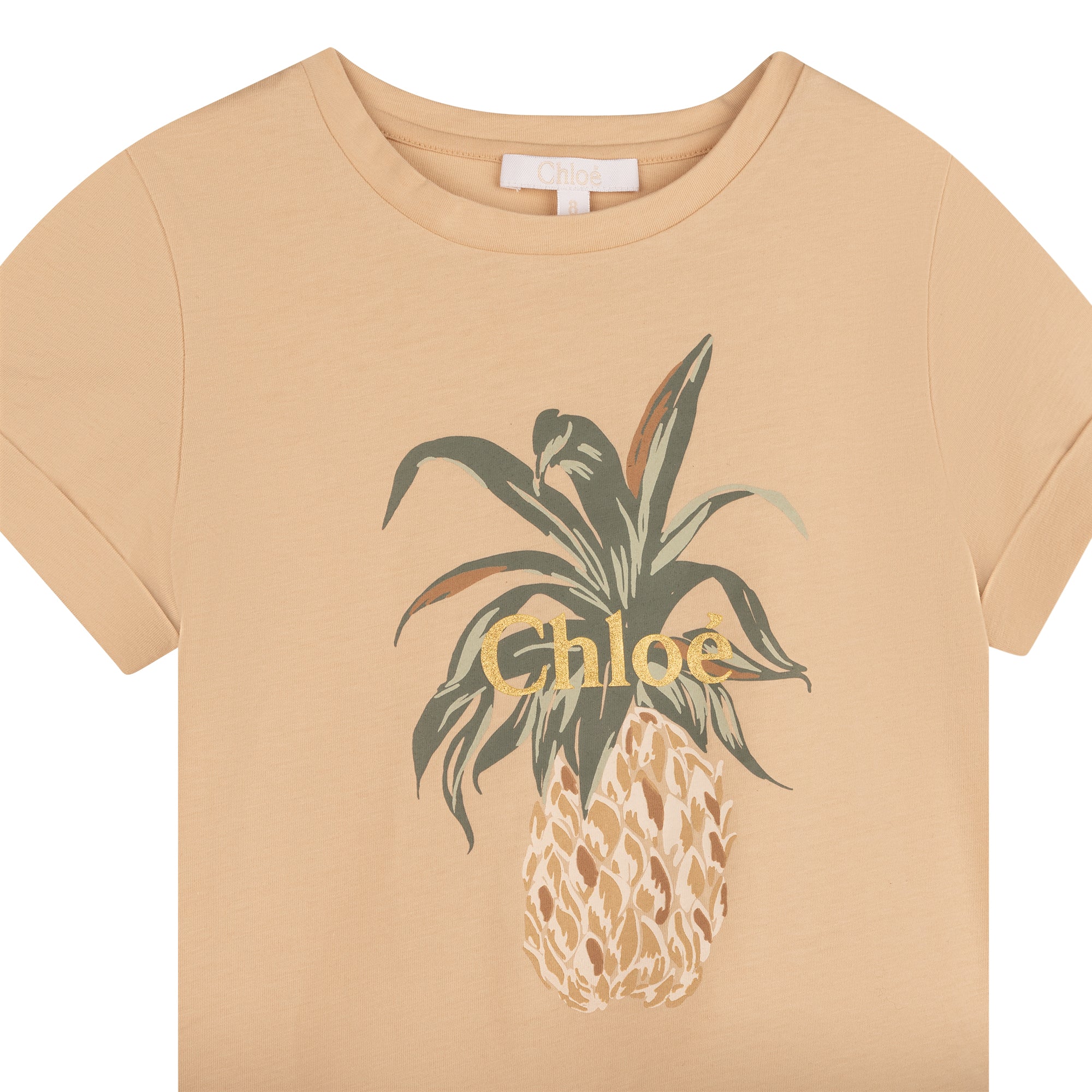 Boys & Girls Beige Logo Cotton T-Shirt