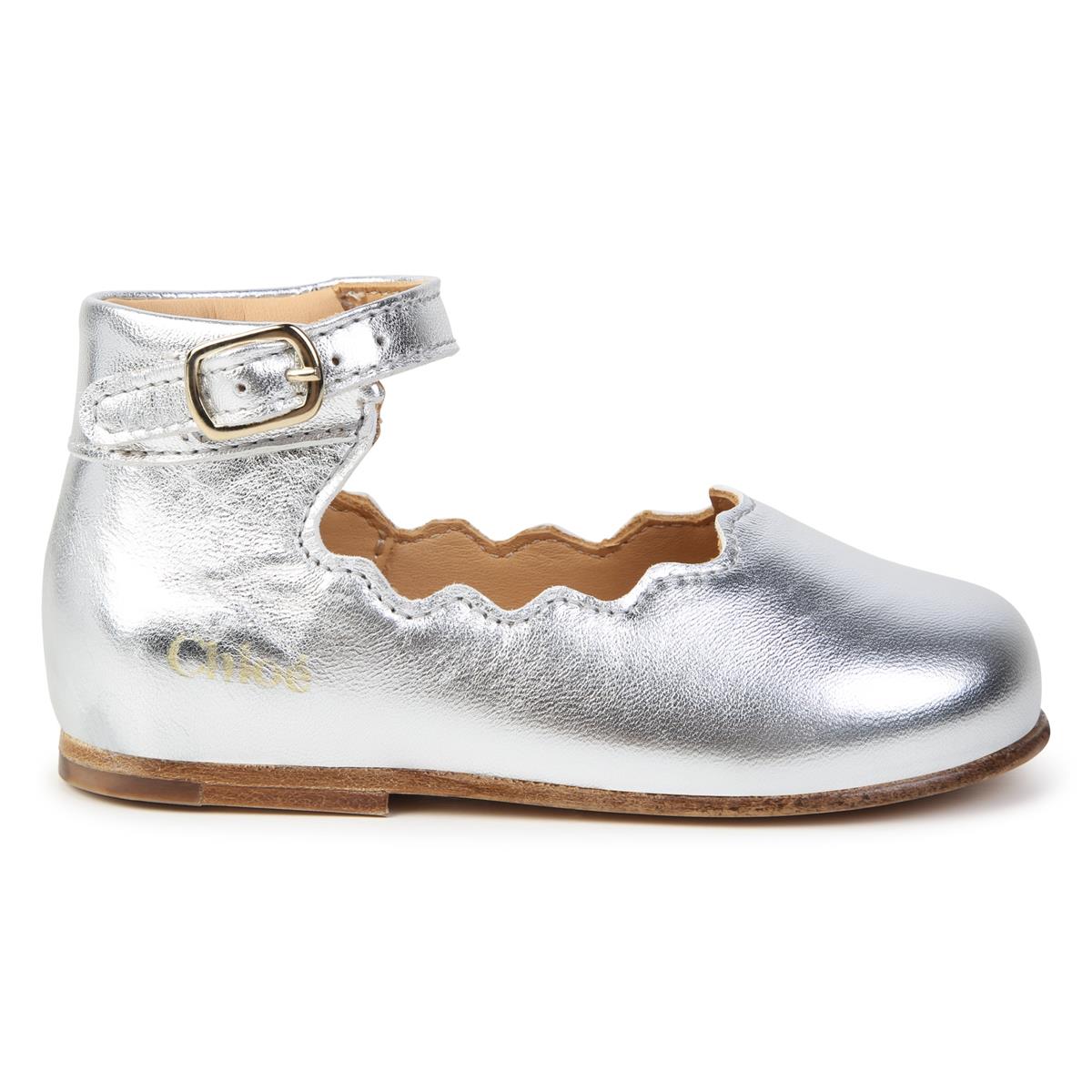 Baby Girls Silver Flat Shoes