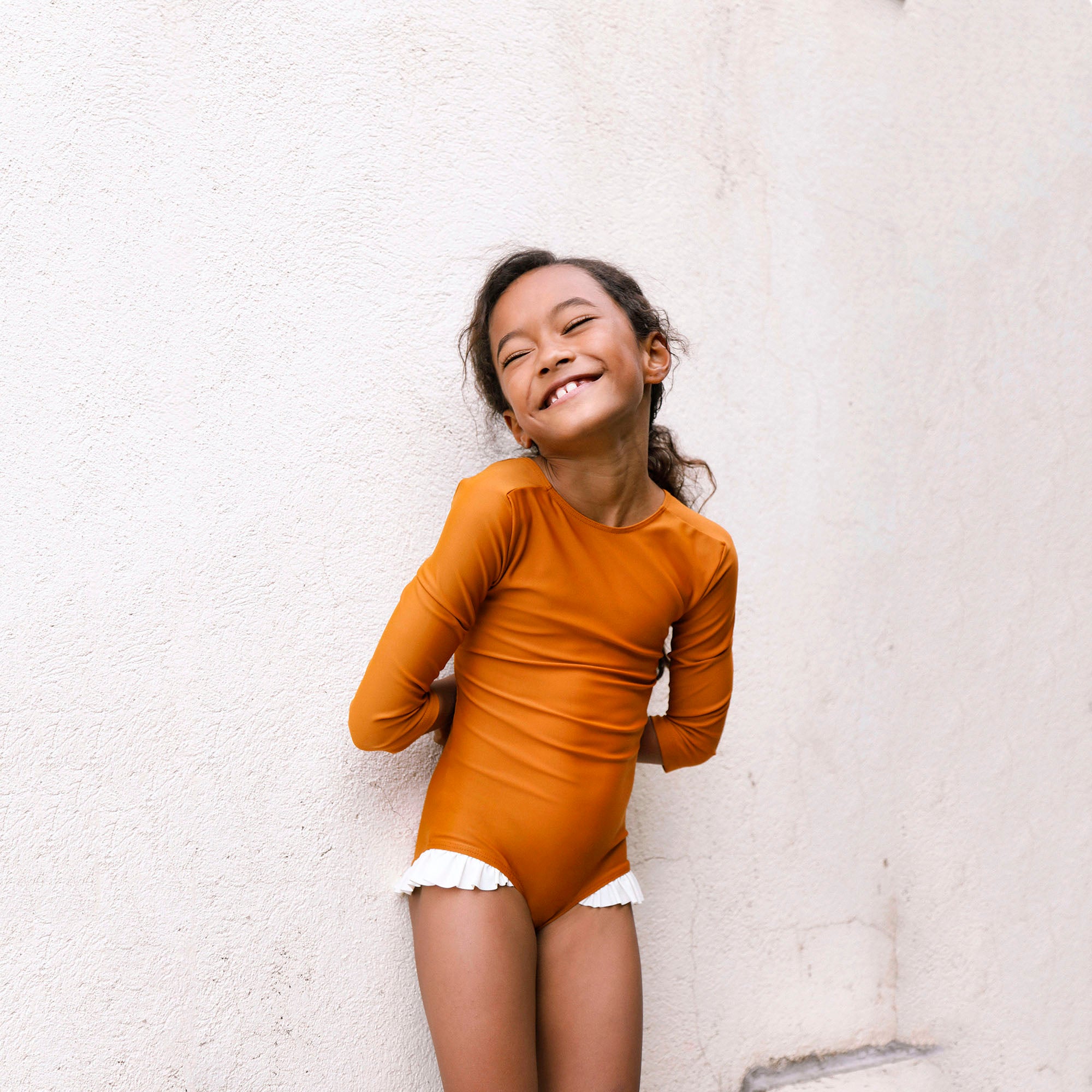 Girls Caramel UV Protective Swimsuit(UPF50+)