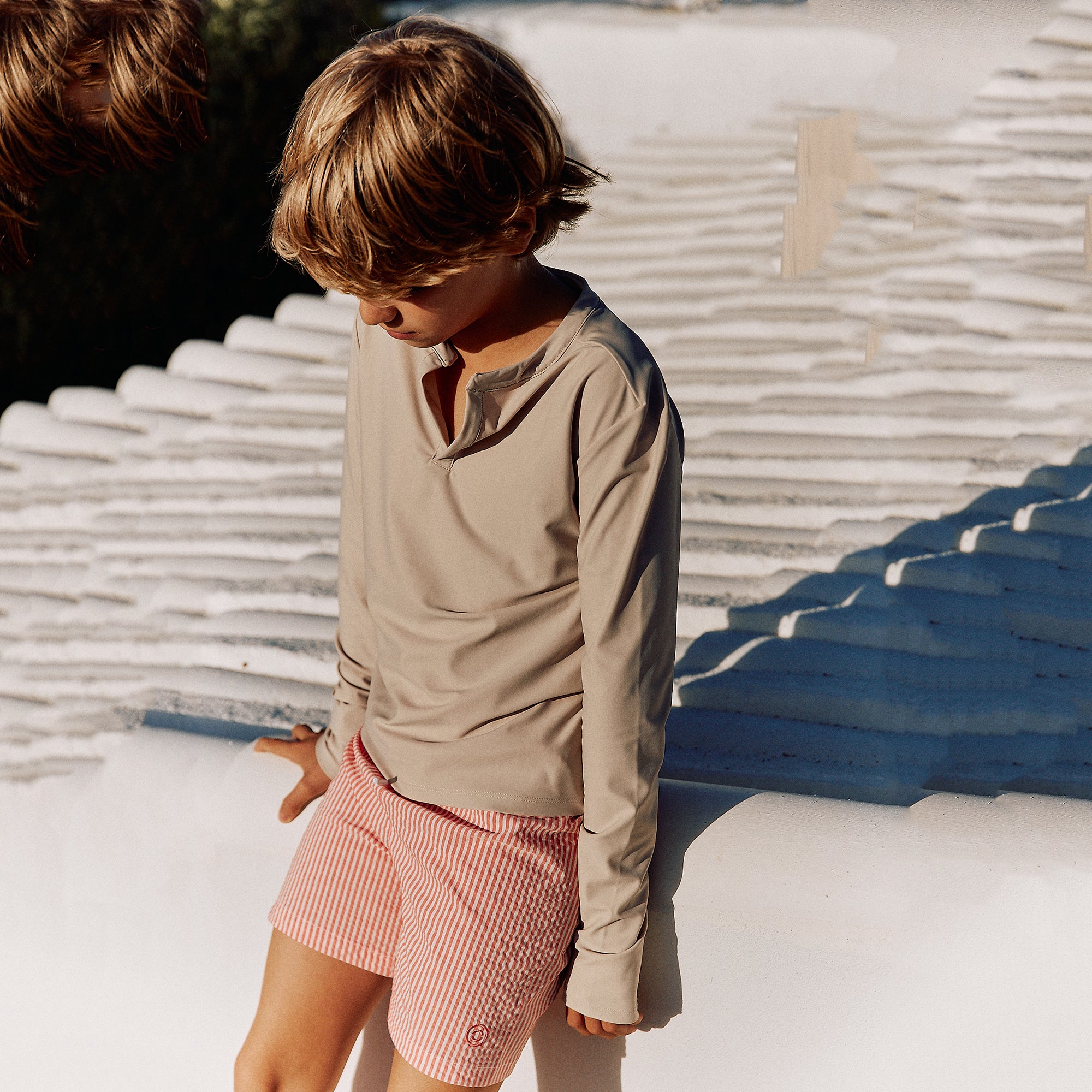 Boys Beige UV Protective Swim T-Shirt(UPF50+)