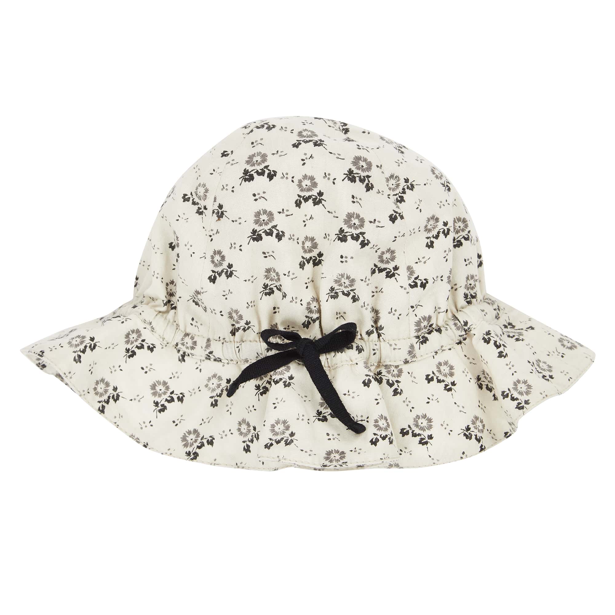 Girls White Floral Sun Hat