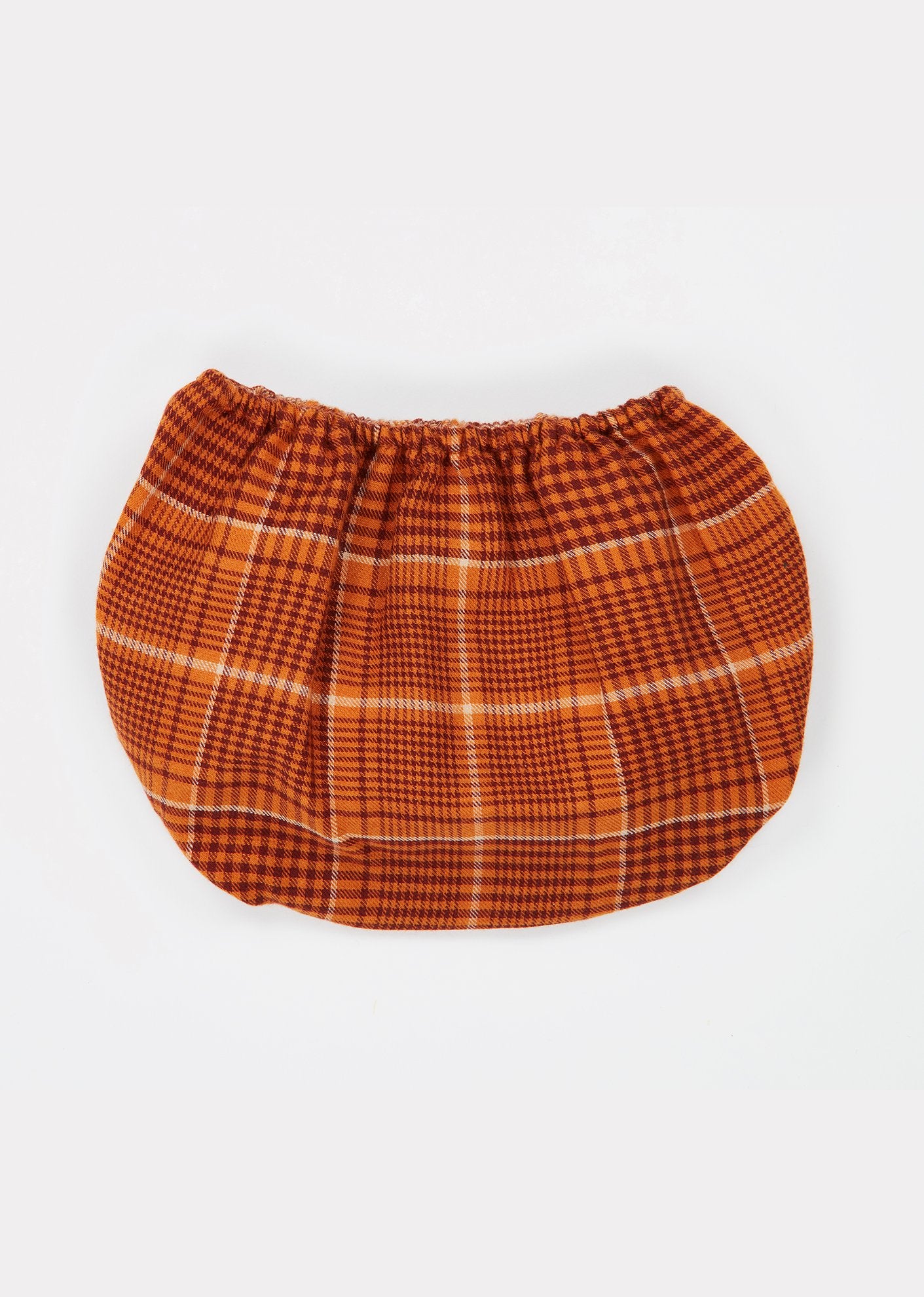 Ensemble Tunique et Legging en Tissu Carreaux Orange avec Broderie Colombe pour Bébé Fille