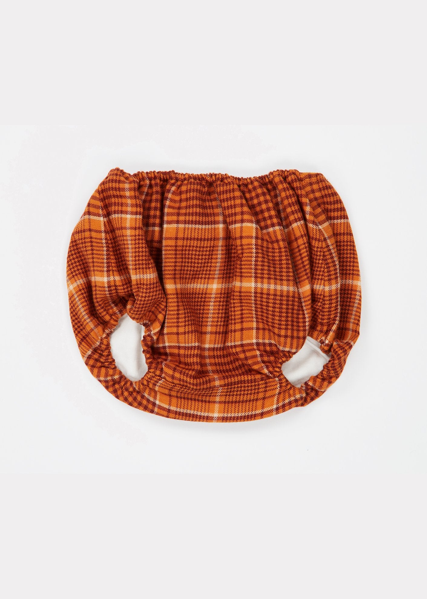 Ensemble Tunique et Legging en Tissu Carreaux Orange avec Broderie Colombe pour Bébé Fille