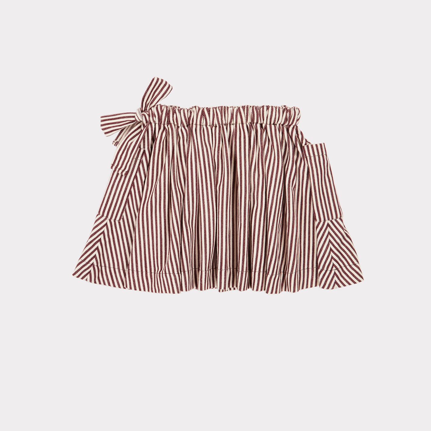 Jupe en coton à rayures marron pour fille