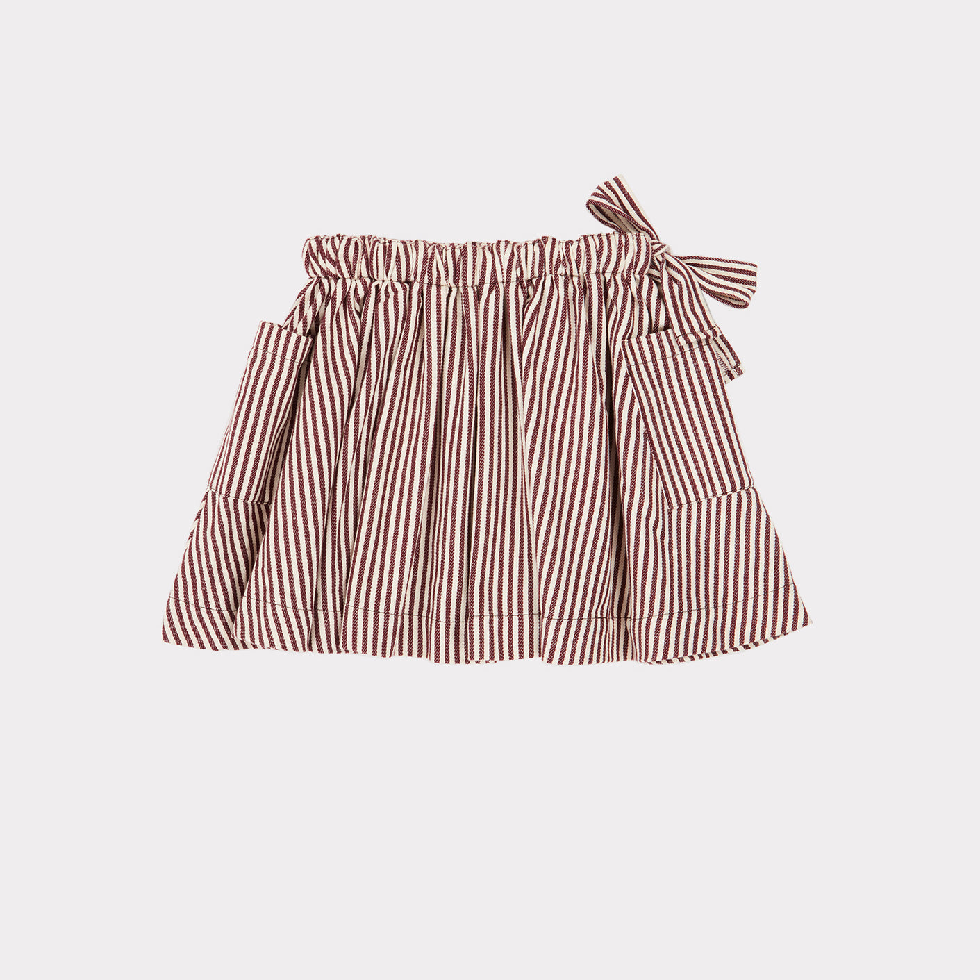 Jupe en coton à rayures marron pour fille