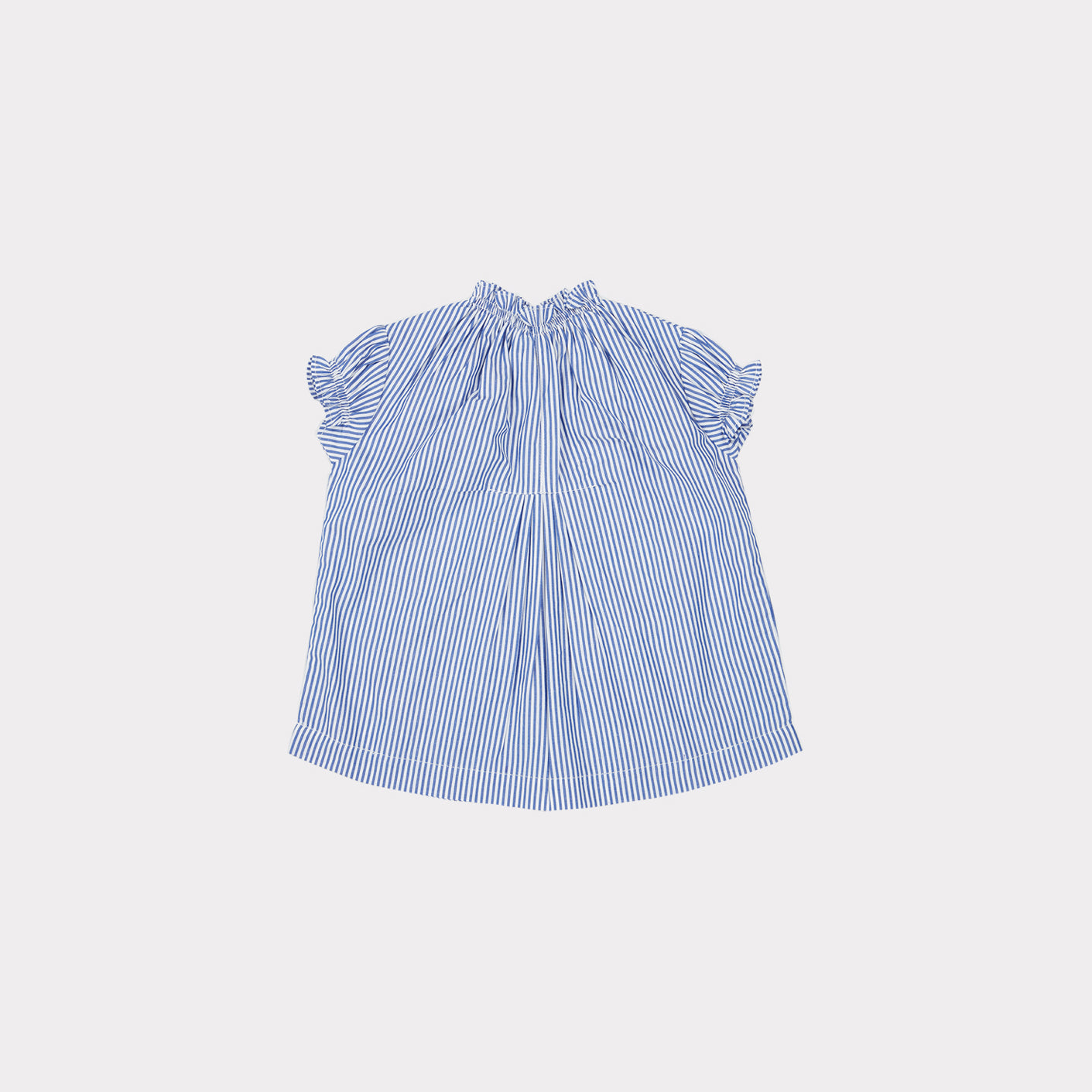 Robe en coton rayée bleue pour bébé fille