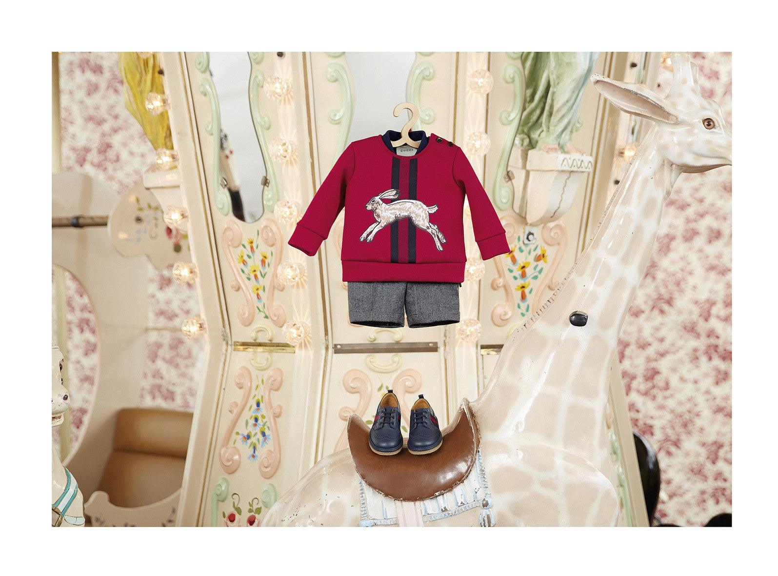 Baby Red Bunny Printed Trims Sweatshirt - CÉMAROSE | Children's Fashion Store - 3