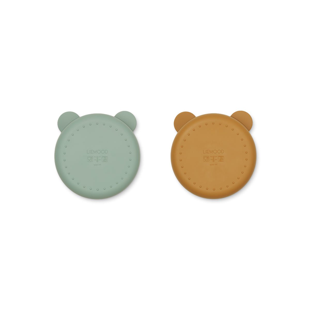 Boys & Girls Green Bear Silicone Plates(2 Pack)