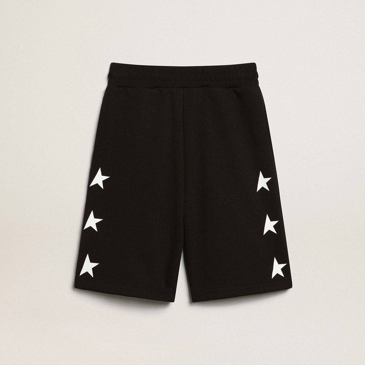 Boys Black Stars Cotton Shorts
