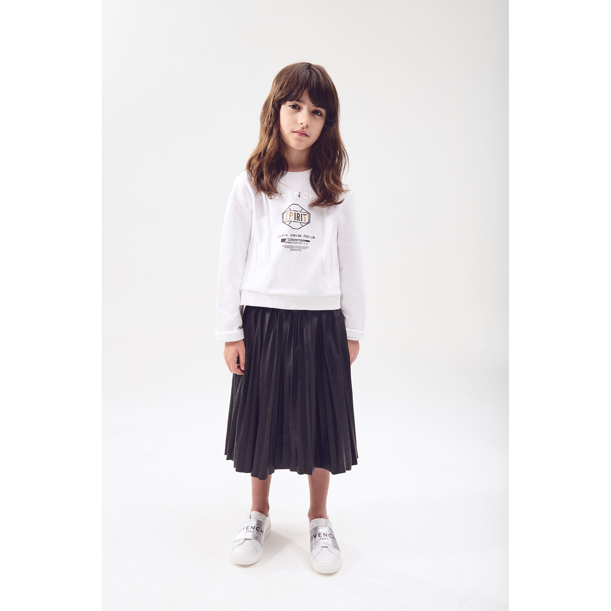 Girls White Logo Leather Shoes