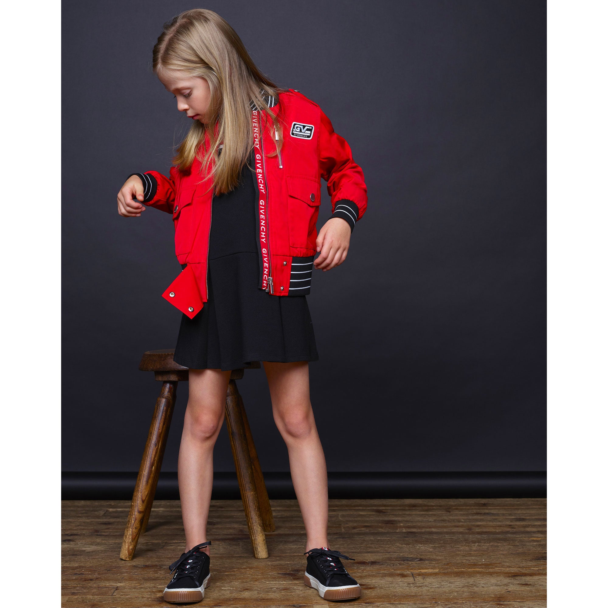 Girls Black Polo Dress