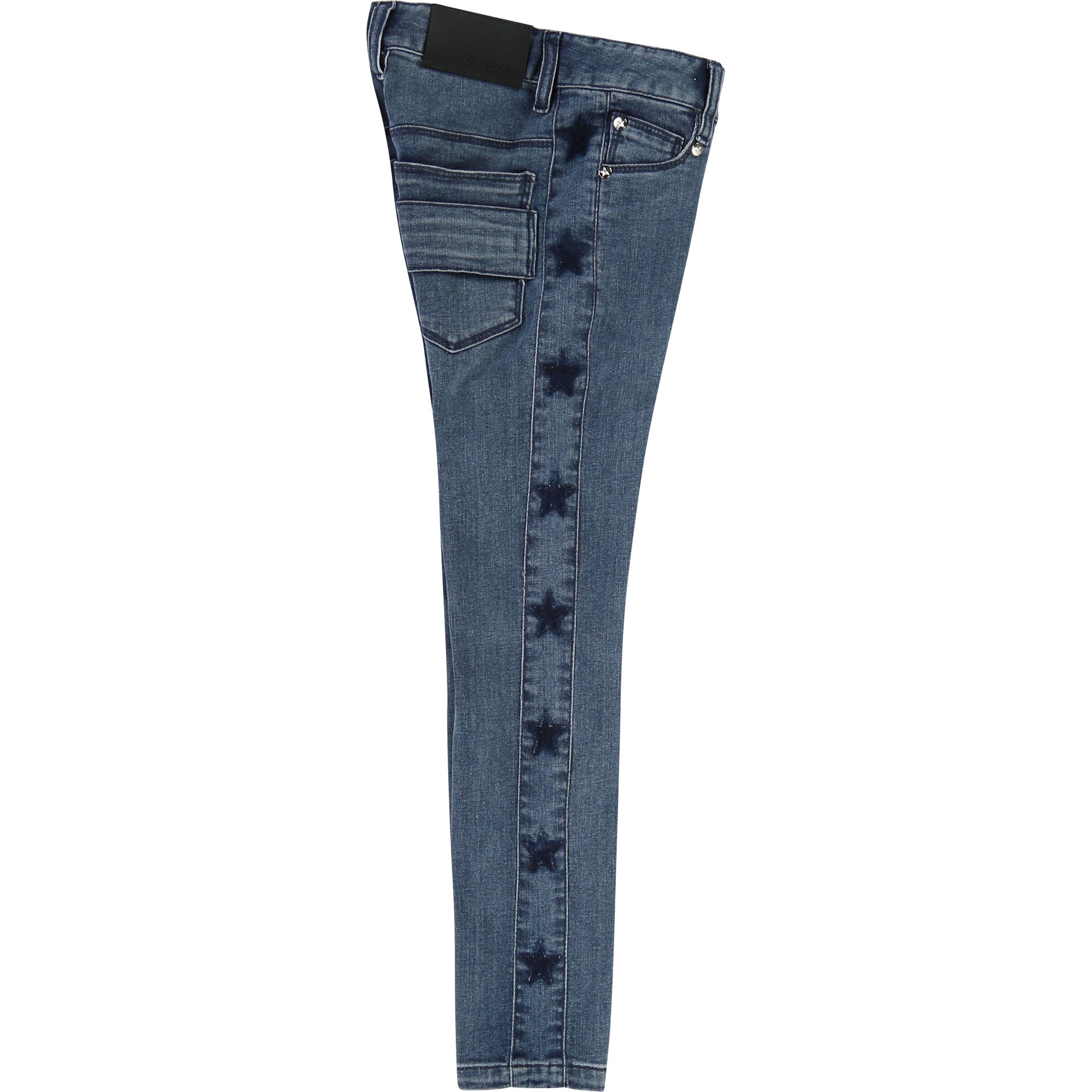 Girls Denim Blue Cotton Trousers