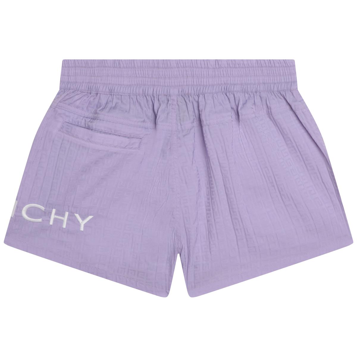 Girls Purple Logo Shorts