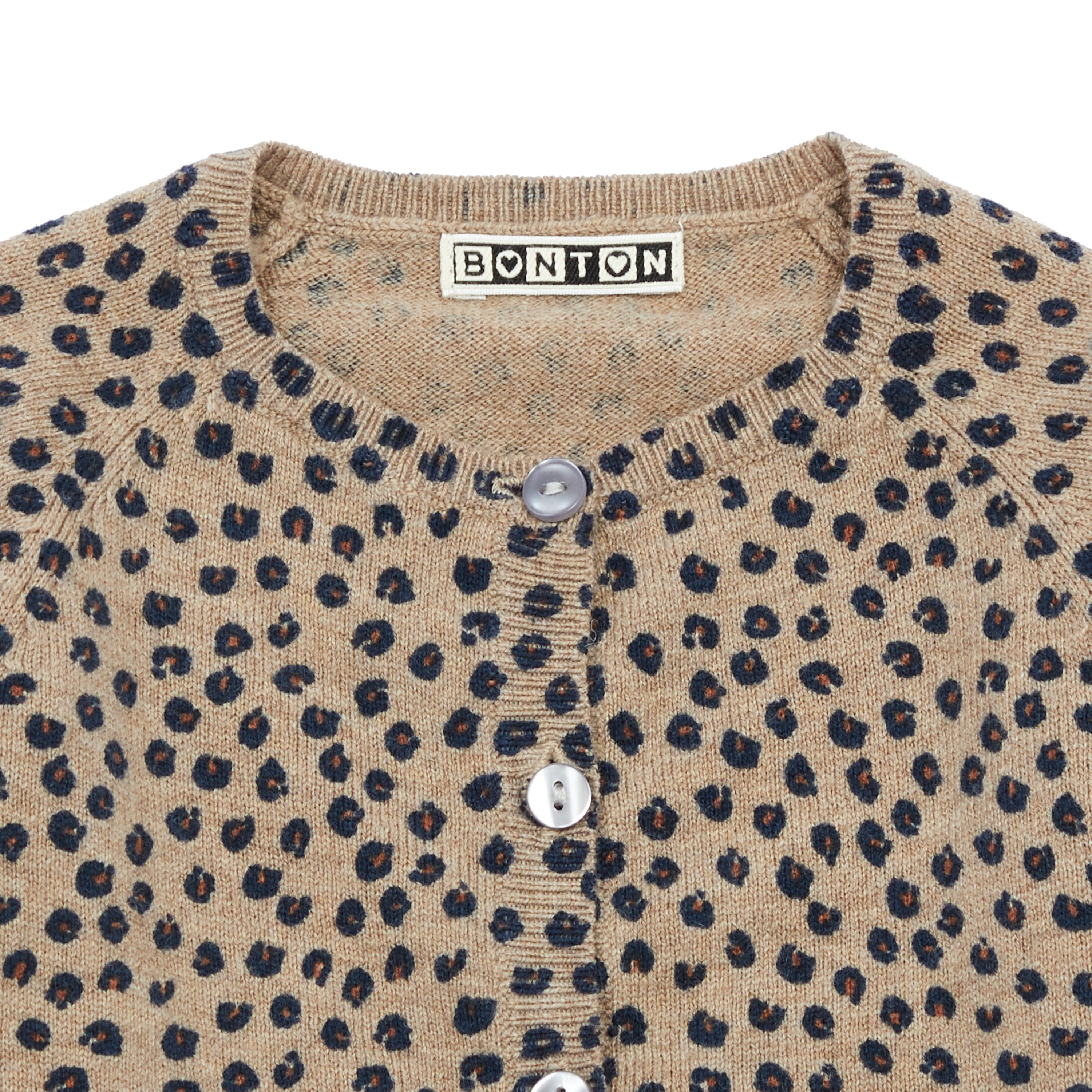 Boys & Girls Brown Dots Wool Cardigan