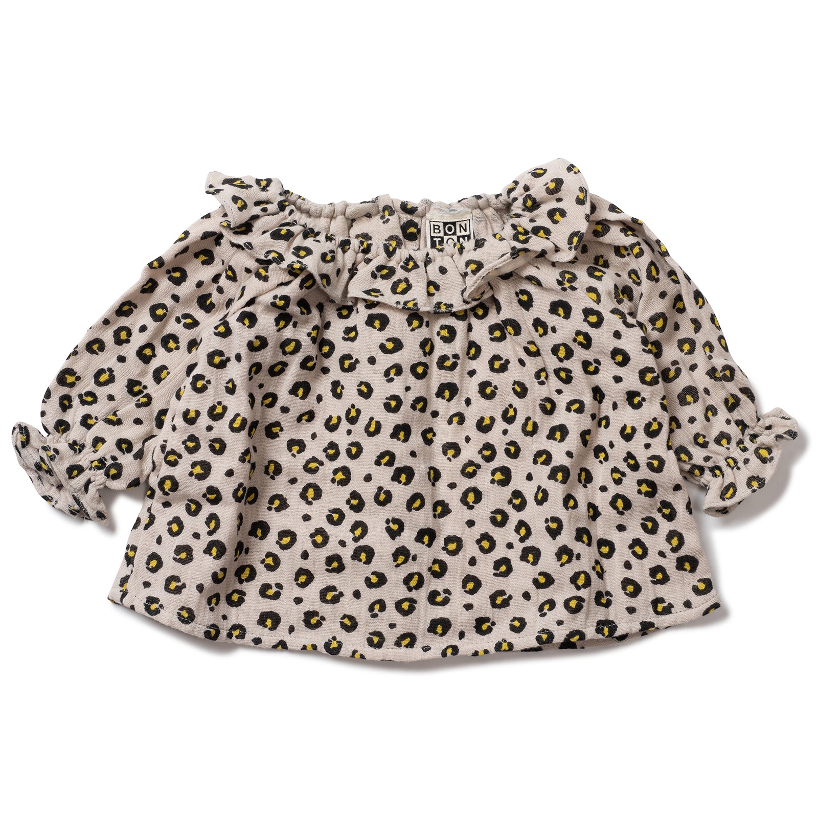 Chemisier en coton imprimé léopard pour bébés filles