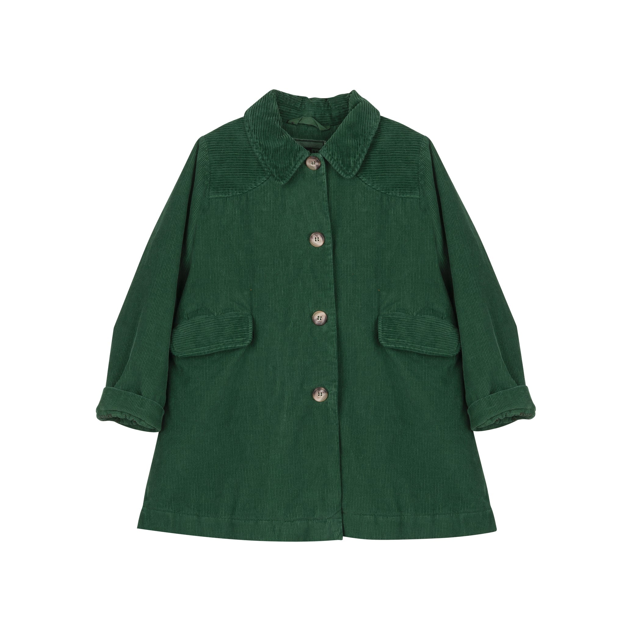 Girls Green Velvet Coat