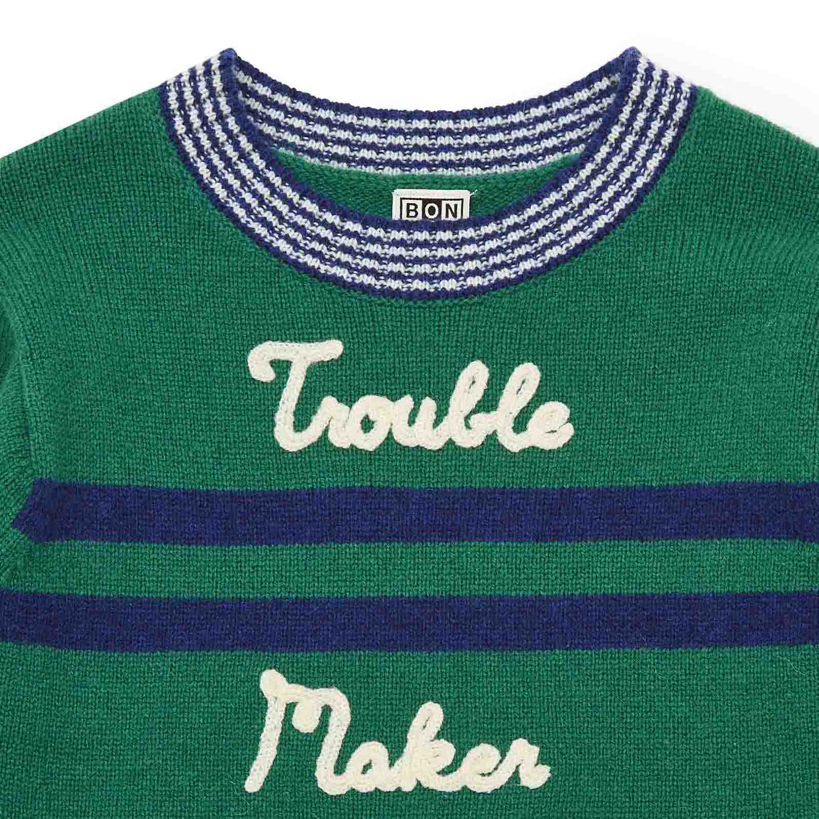 Boys Green Logo Sweater