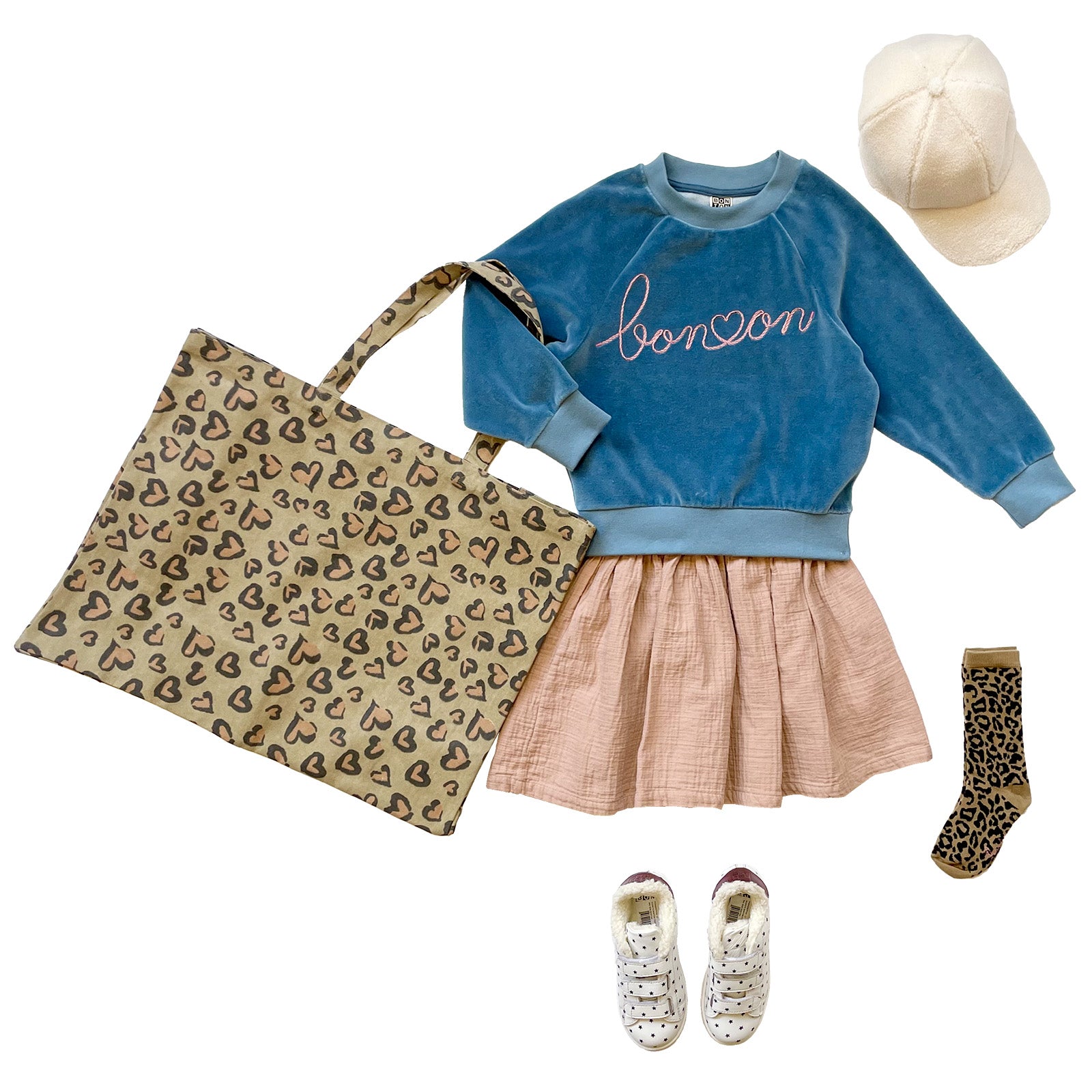 Girls Blue Velvet Sweatshirt