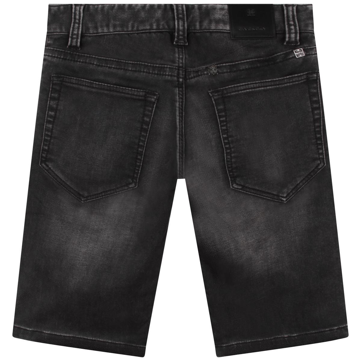 Boys Black Denim Shorts