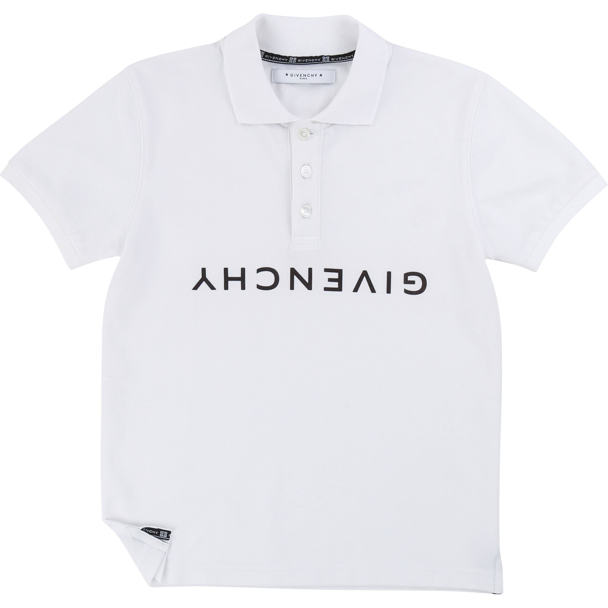 Boys White Cotton Polo Shirt