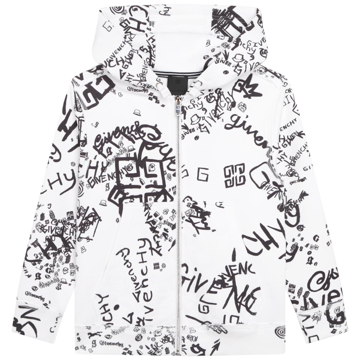 Boys & Girls White Hooded Sweatshirt
