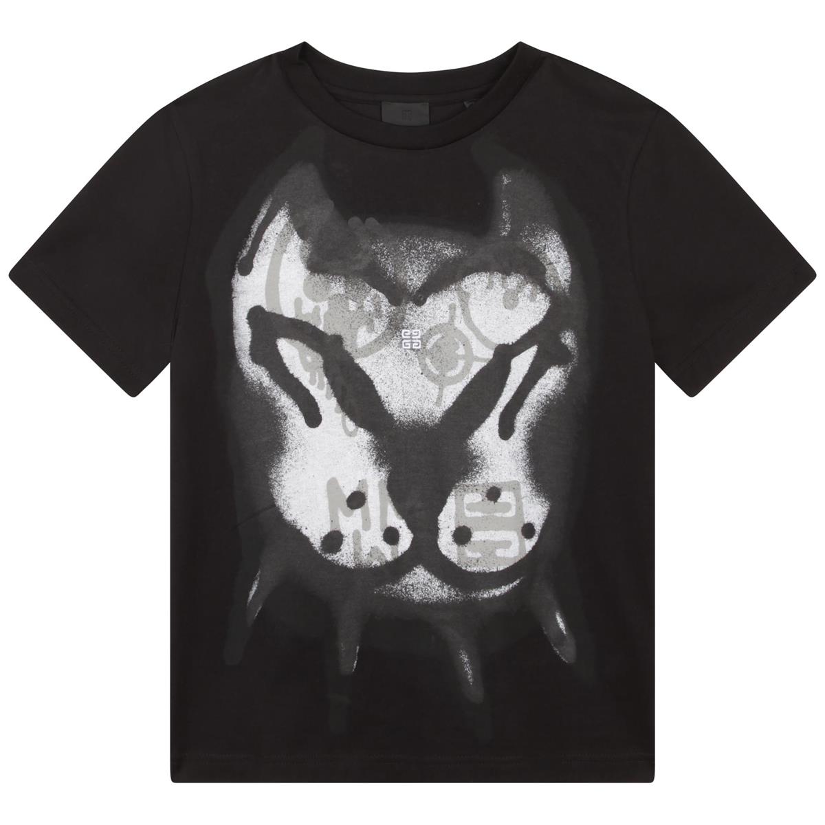 Boys Black Printed T-Shirt