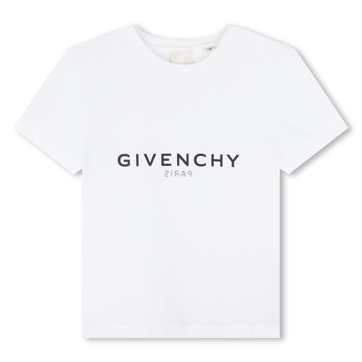 Boys White Logo Cotton T-Shirt