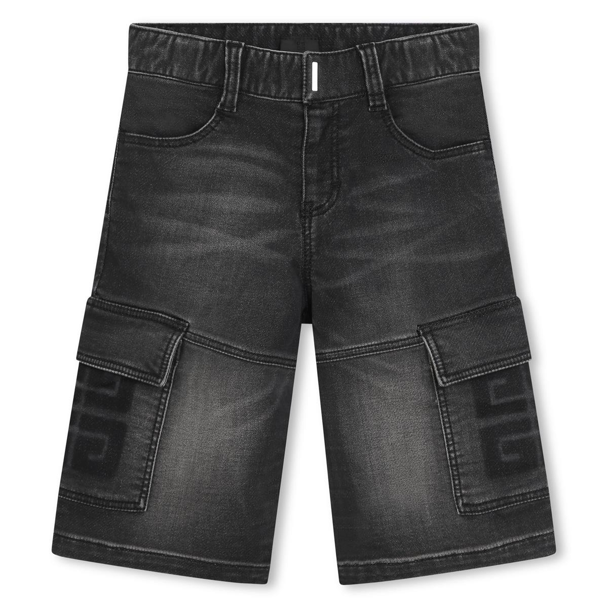 Boys Black Denim Shorts